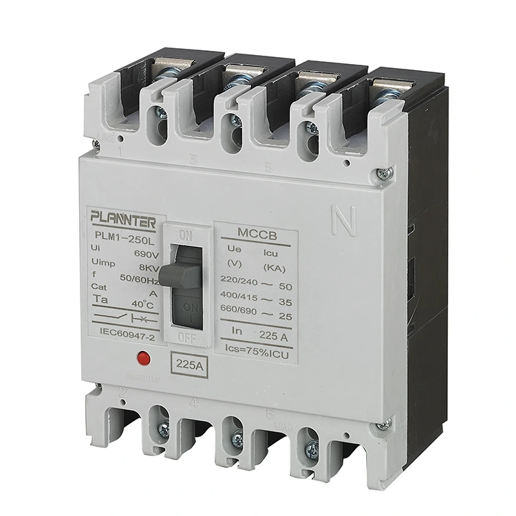 قاطع دائرة مقولب بأربعة أقطاب تيار متردد 225 أمبير